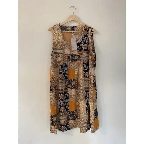NWT Emery Rose Patchwork Lightweight Tank Dress Women's XL Vacation Beach Boho - Picture 2 of 10